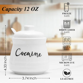 Cevostirva white sugar bowl with lid showing glossy ceramic finish and clean lines