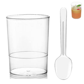 CEZOOWYEX 100-pack mini dessert cups for party desserts with clear visibility.