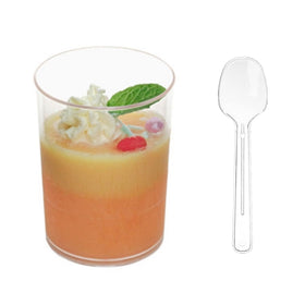 CEZOOWYEX party cups with spoons included for convenient servings.