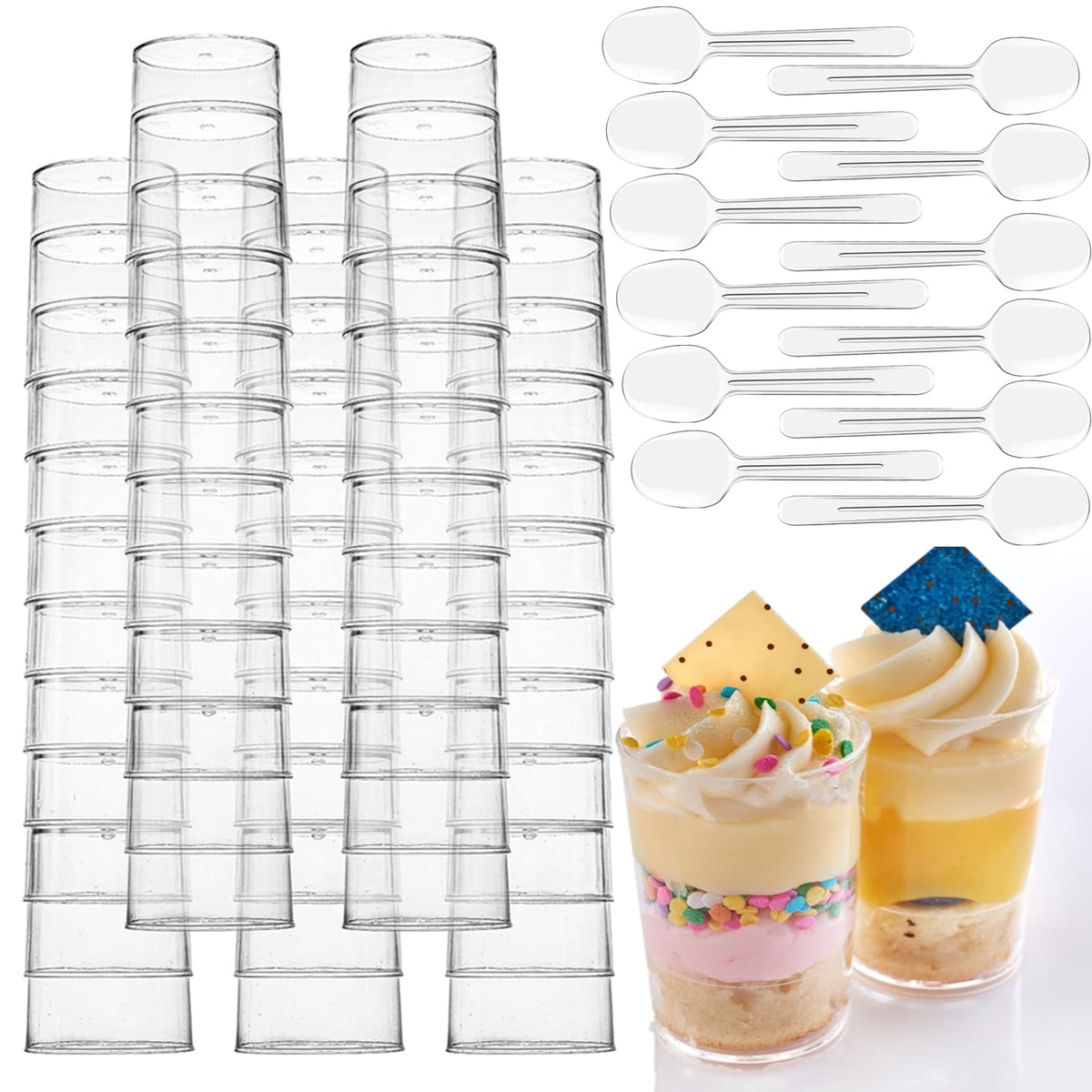 CEZOOWYEX clear dessert cups create a clean, modern tasting presentation.