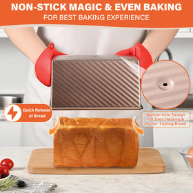 CFGUK loaf pan with vent design for even heating across loaves.
