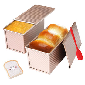 CFGUK Pullman loaf pan with lid 2-pack for even bake results.