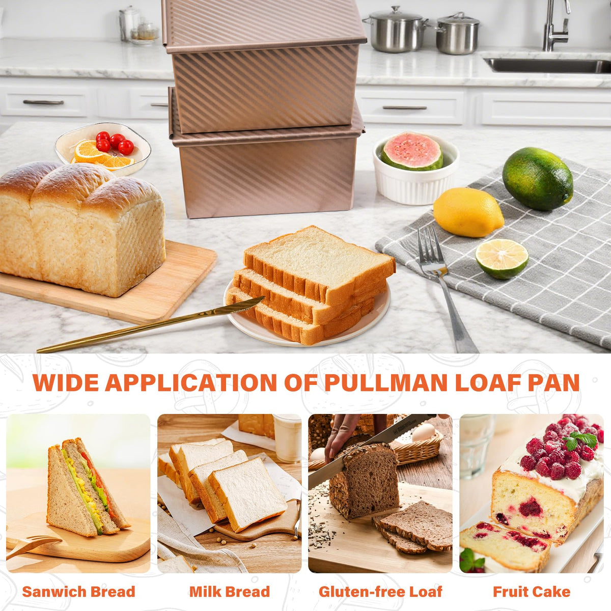 CFGUK rounded edge grip on loaf pan for safe handling.
