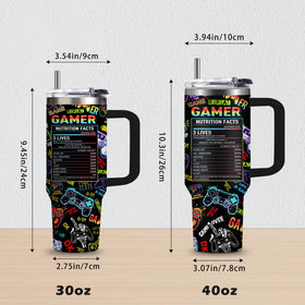 CGMIBAS 40oz gaming tumbler ergonomic handle for easy transport