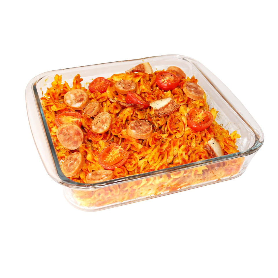CGNWEEPS 8x8 square glass baking dish oven-safe for easy meal prep.