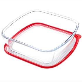 CGNWEEPS square glass baking dish with lid for easy storage and portioning.