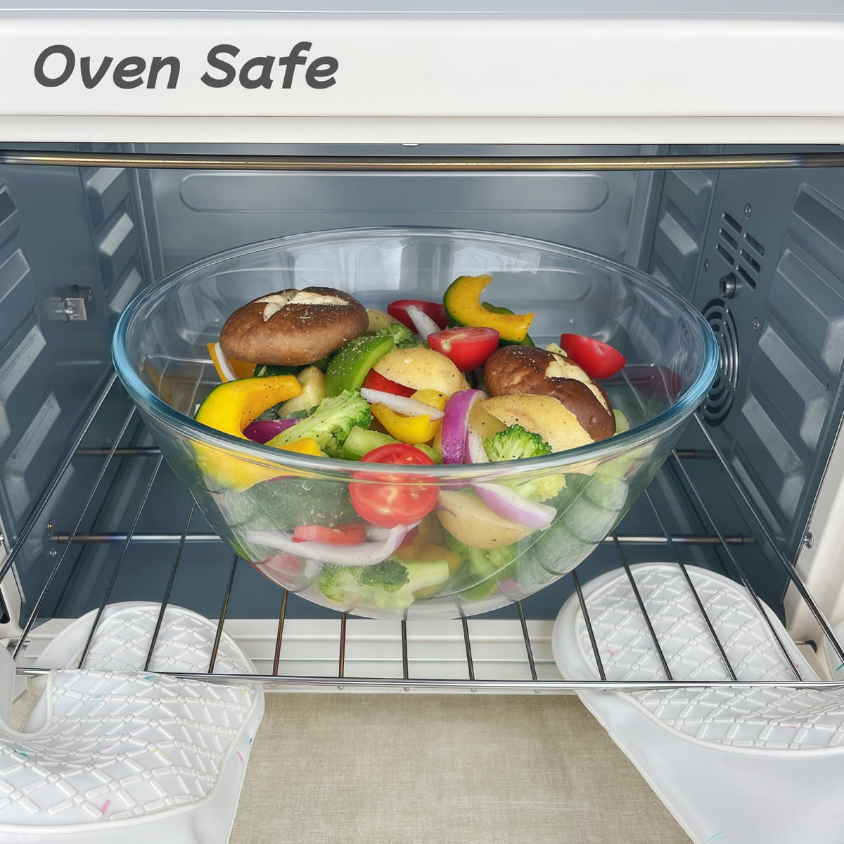 CGNWEEPS transparent bowl base with non-slip bottom stays steady during mixing.
