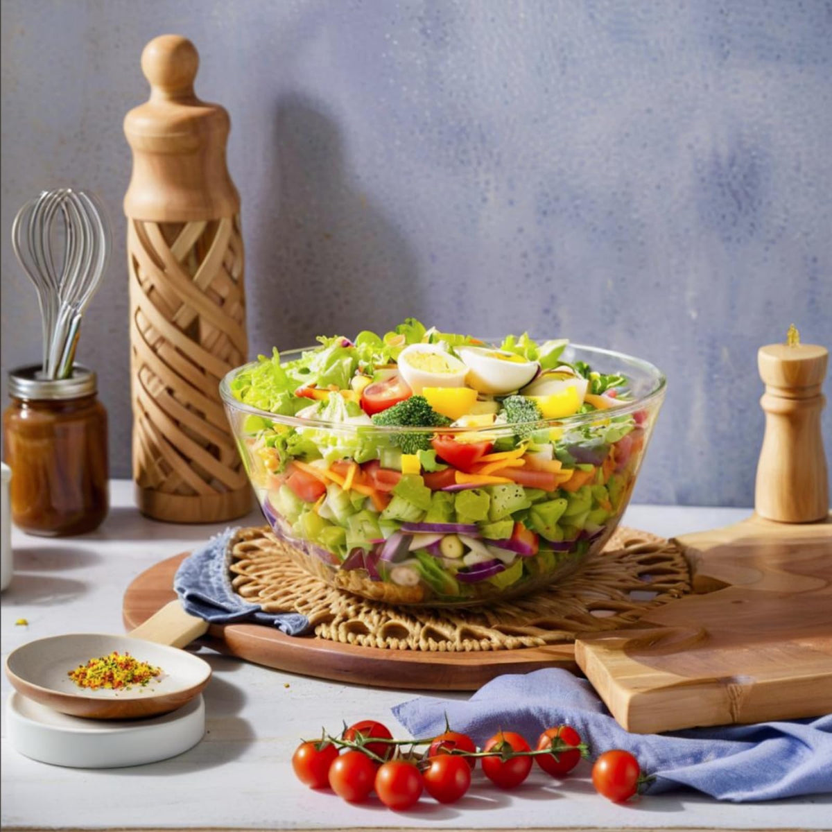 CGNWEEPS versatile bowl supports salads, dough, marinating, and fruit serving.