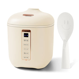 CHACEEF Mini Rice Cooker exterior showing compact footprint ideal for small kitchens