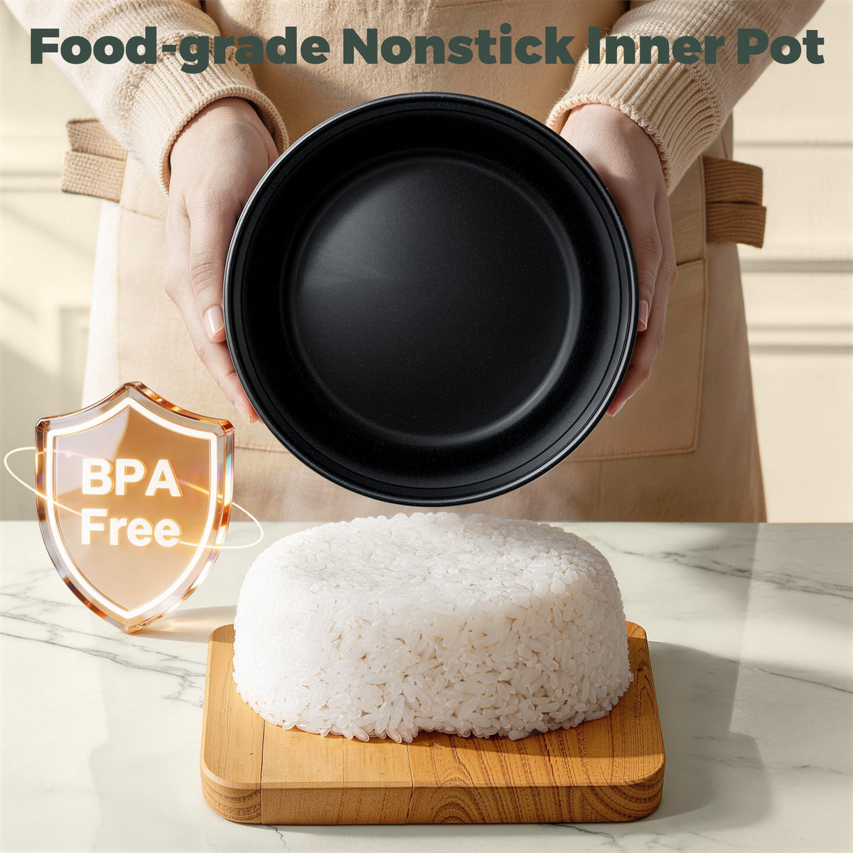 CHACEEF detachable inner lid and steam port for safe operation.