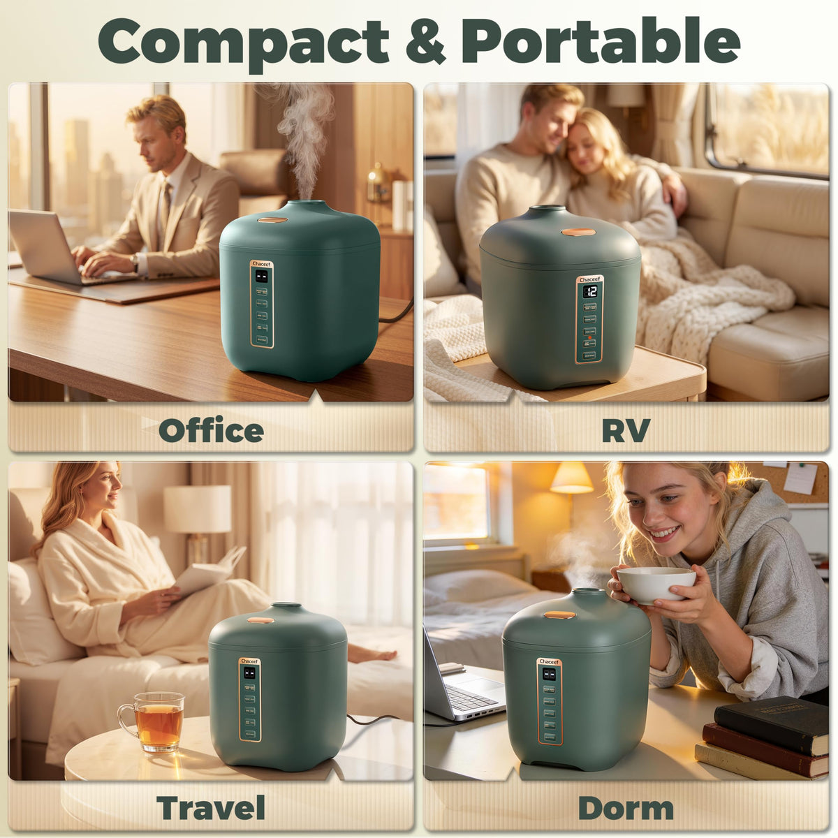 CHACEEF non-stick inner pot for easy cleaning and food release.
