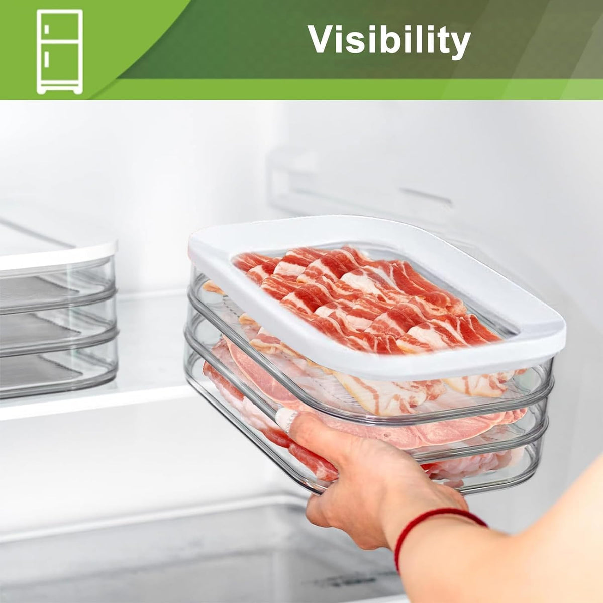 CHACHAE 18.6oz deli storage fits lunch meat portions without crowding.