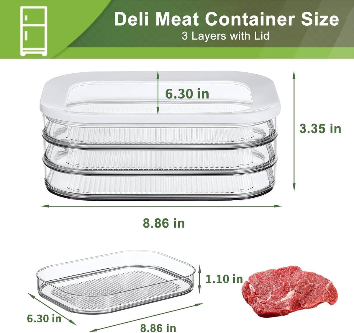 CHACHAE clear-view deli container allows quick content identification.