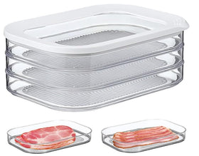 CHACHAE deli meat container with lid in fridge keeps contents organized.