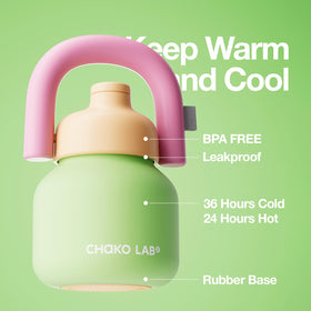 CHAKO LAB bottle with ABS handle for comfortable transport.