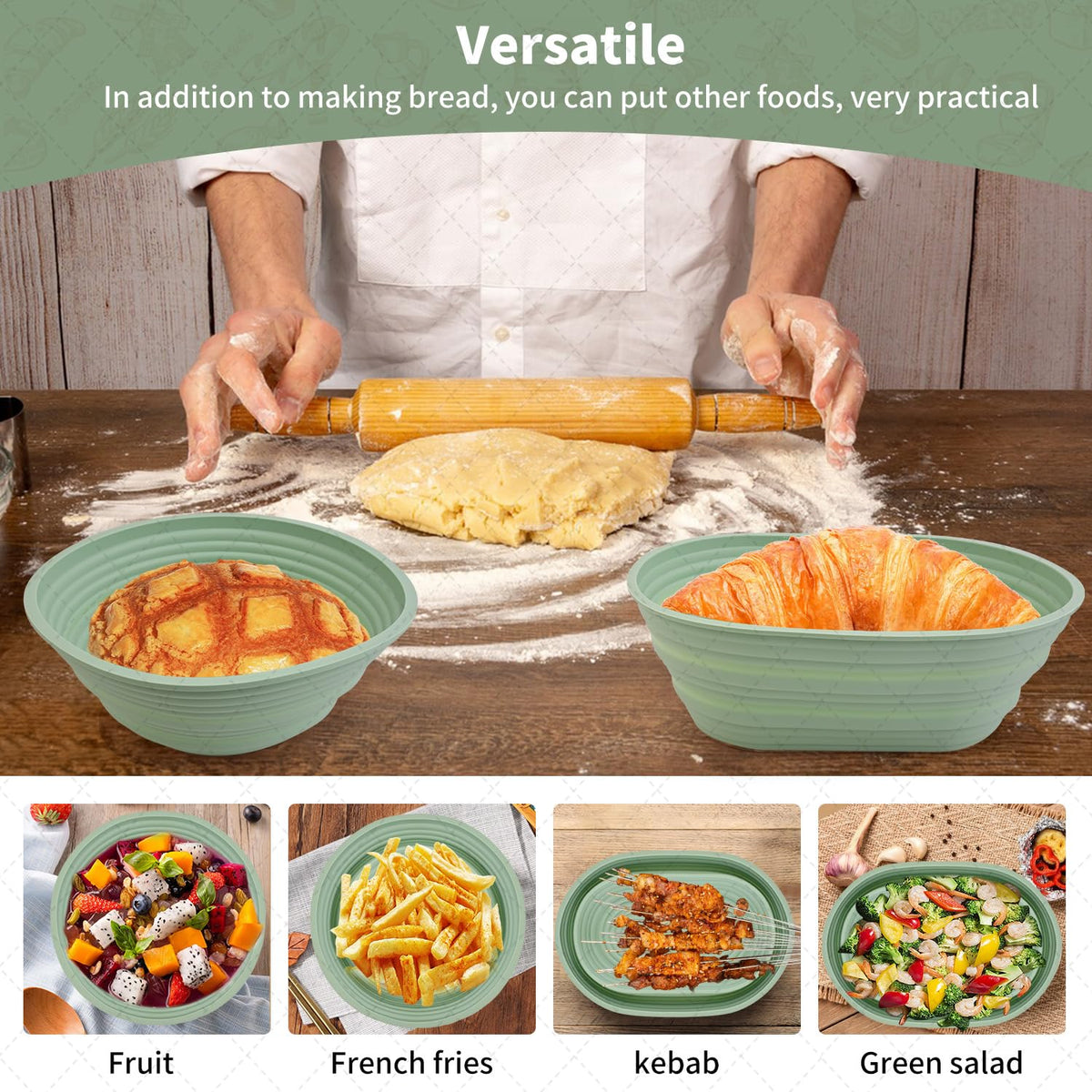Cham-X heat-resistant banneton basket withstands high temps for versatile baking