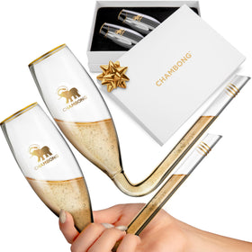 Chambong 6oz champagne flutes for stylish, mess-free pours