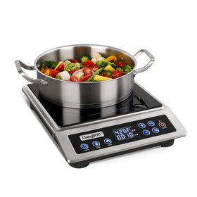 ChangBERT induction burner front view; compact and portable for easy home and dorm kitchen use