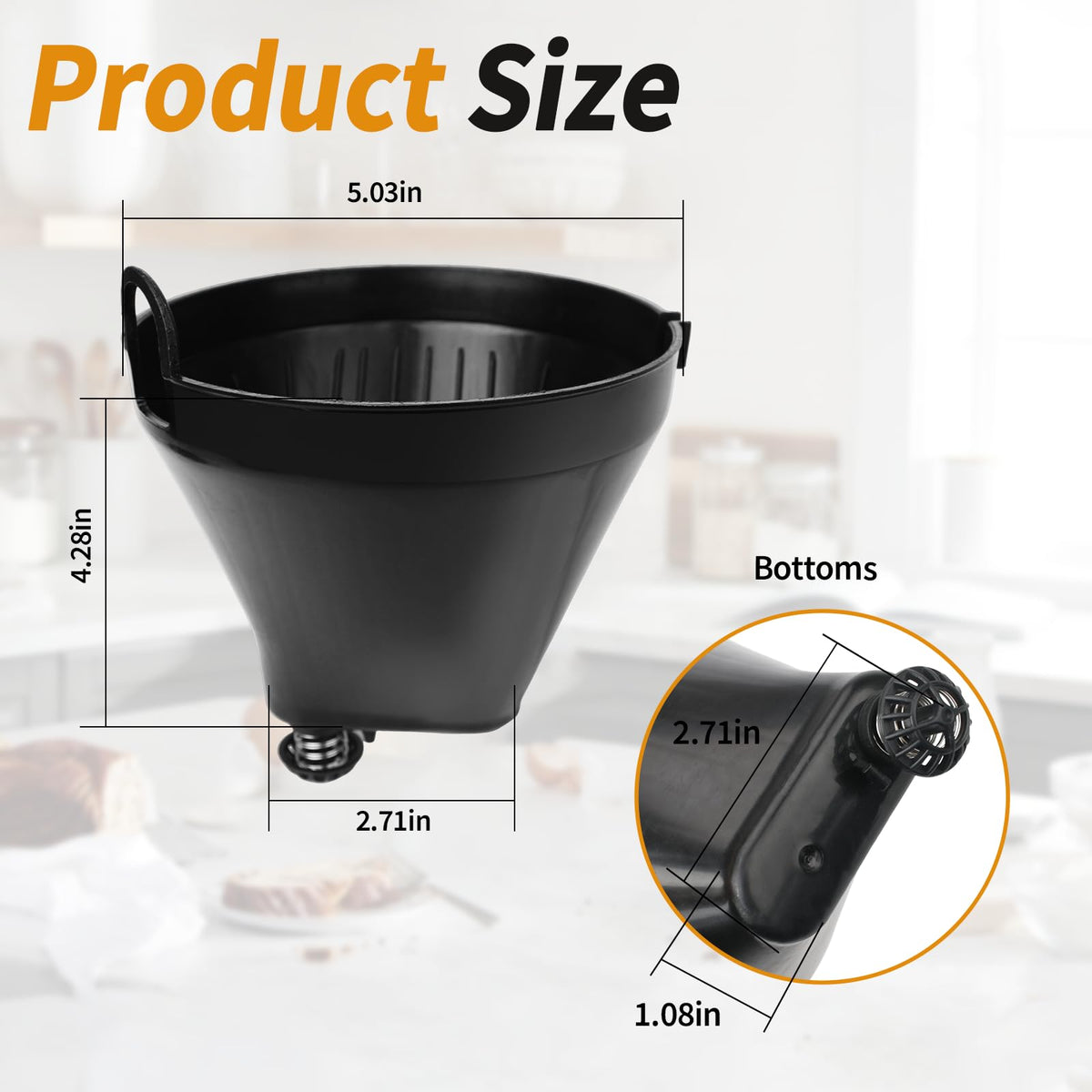 ChangTa DCC-1200FB filter basket inside reveals easy-to-clean layout for quick post-brew cleanup.