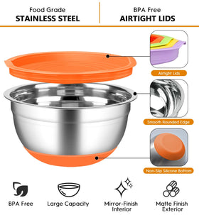 CHAREADA stainless steel bowls with mirror interior for smooth mixing.