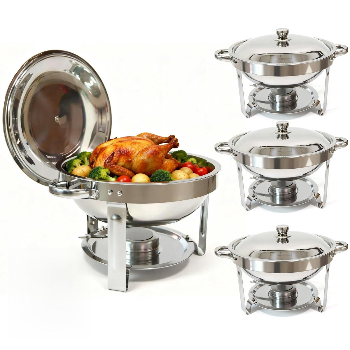 Charcofire 6qt chafing dish dome cover keeps food warm and protected.