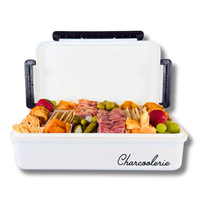 Charcoolerie chilled snackle box front view for portable entertaining.