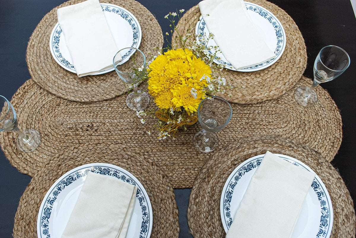 Chardin home jute braided oval table runner ready-to-use during gatherings
