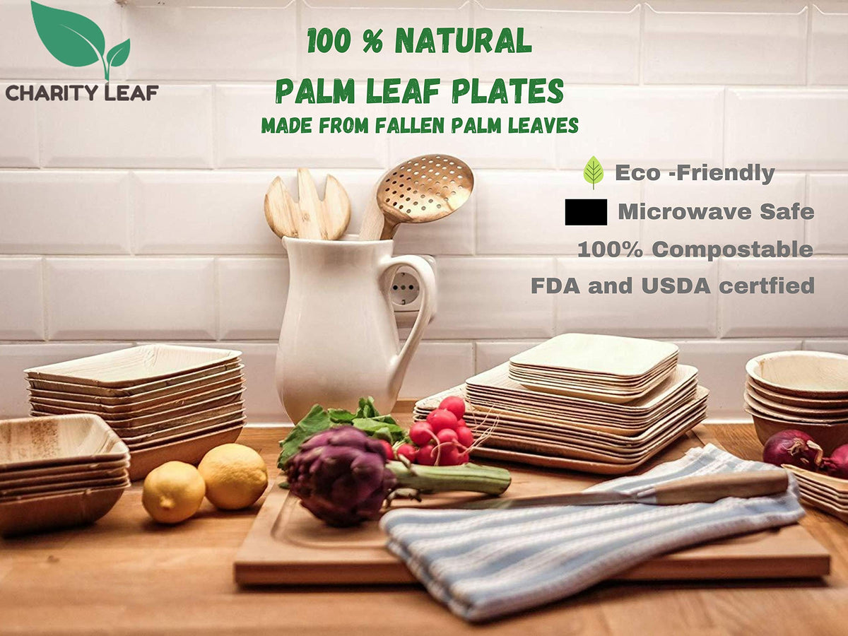 Charity Leaf artisan-style trays enhance outdoor gatherings and special occasions.