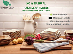 Charity Leaf artisan-style trays enhance outdoor gatherings and special occasions.