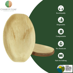 Charity Leaf bamboo-like serving platters elevate wedding and catering presentations.