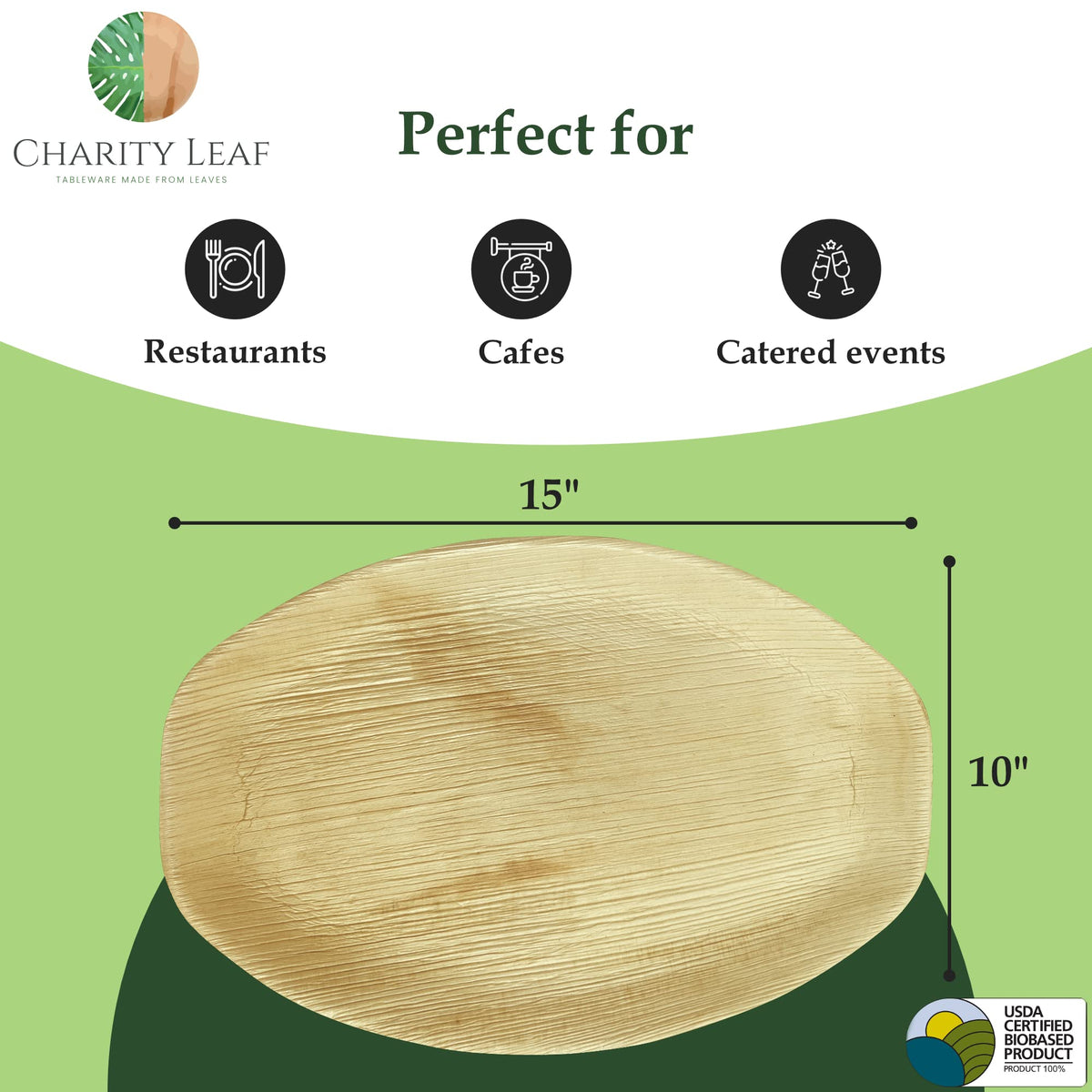 Charity Leaf disposable dinnerware offers leakproof performance for hearty meals.