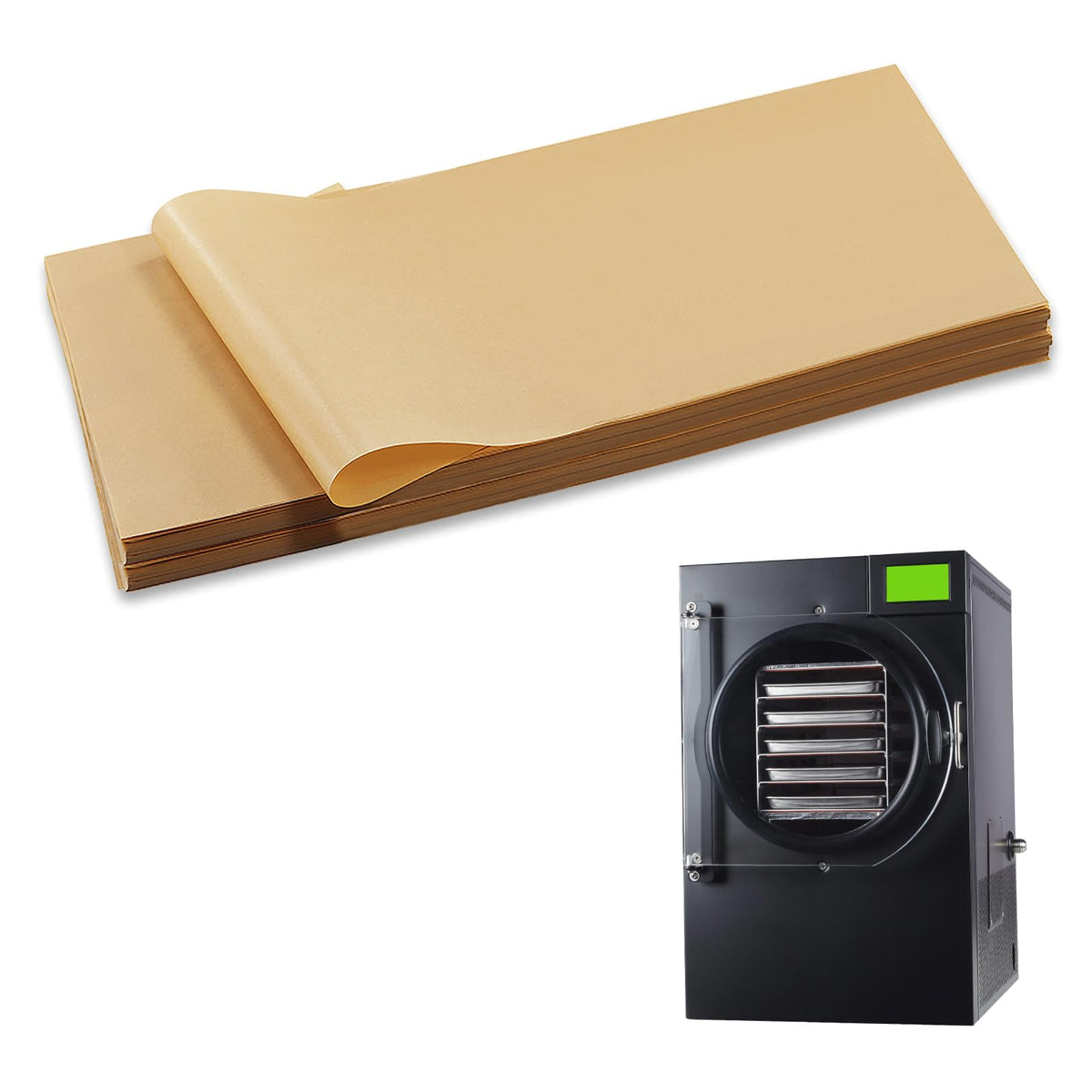 ChaseRoad parchment sheets for Harvest Right medium trays provide clean, non-stick lining for easy freeze-drying.