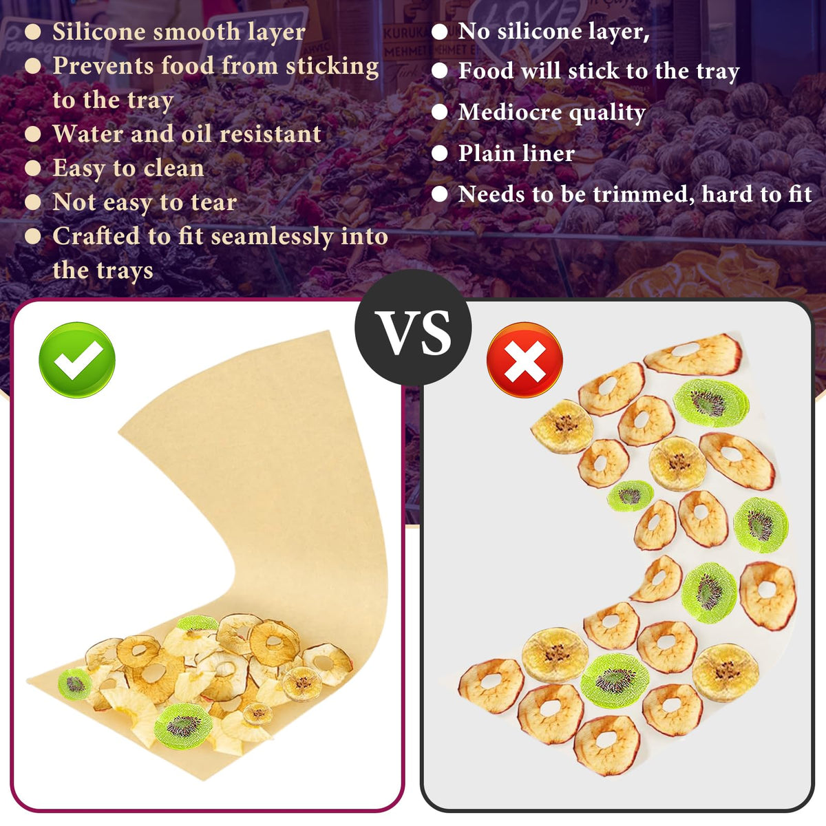 ChaseRoad parchment tray mats protect trays from sticking and tears.