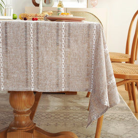 Chassic 60x120 tablecloth designed for 8-foot tables, accommodating 10 to 12 seats.