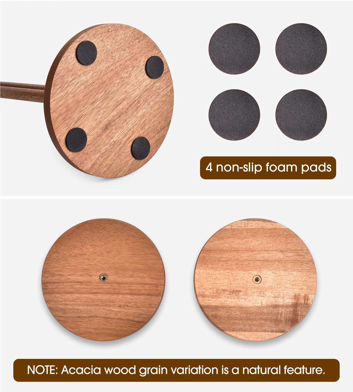 CHAUNCEY HOME Acacia wood holder shows jumbo roll compatibility