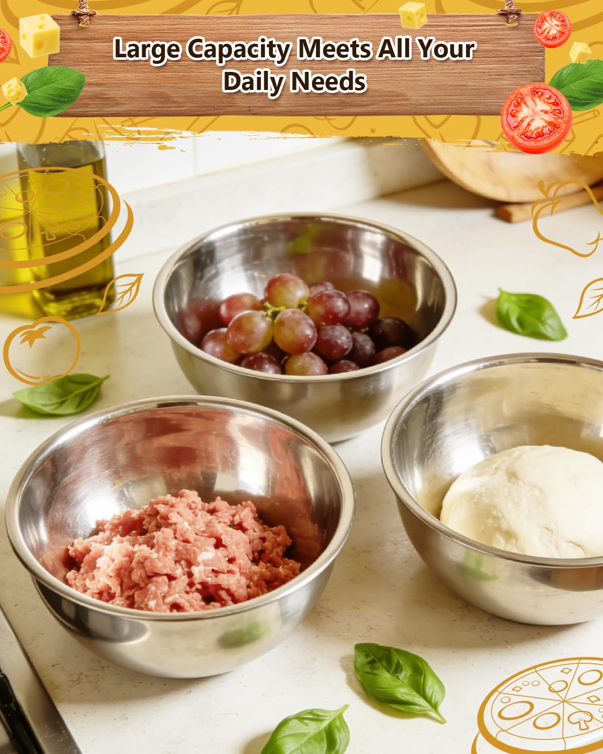 ChaviChax set in-use with pizza dough demonstrates practical storage and timing.