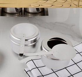 Cheardia canned heat box holder keeps dishes hot and ready.