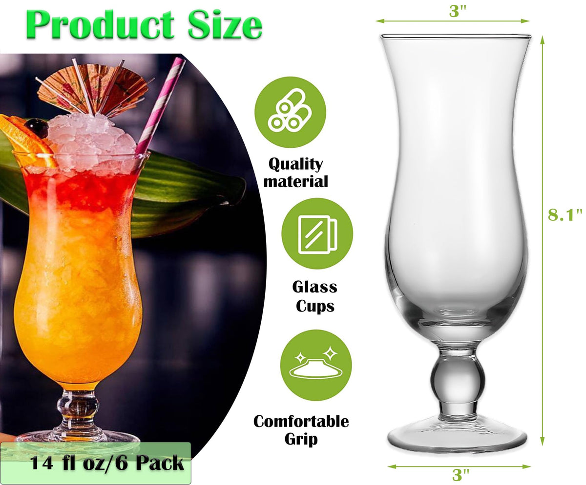 Cheardia clear tulip glass 14oz for cocktails, enhances presentation and flavor.