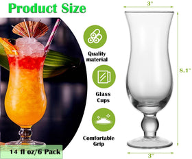 Cheardia clear tulip glass 14oz for cocktails, enhances presentation and flavor.
