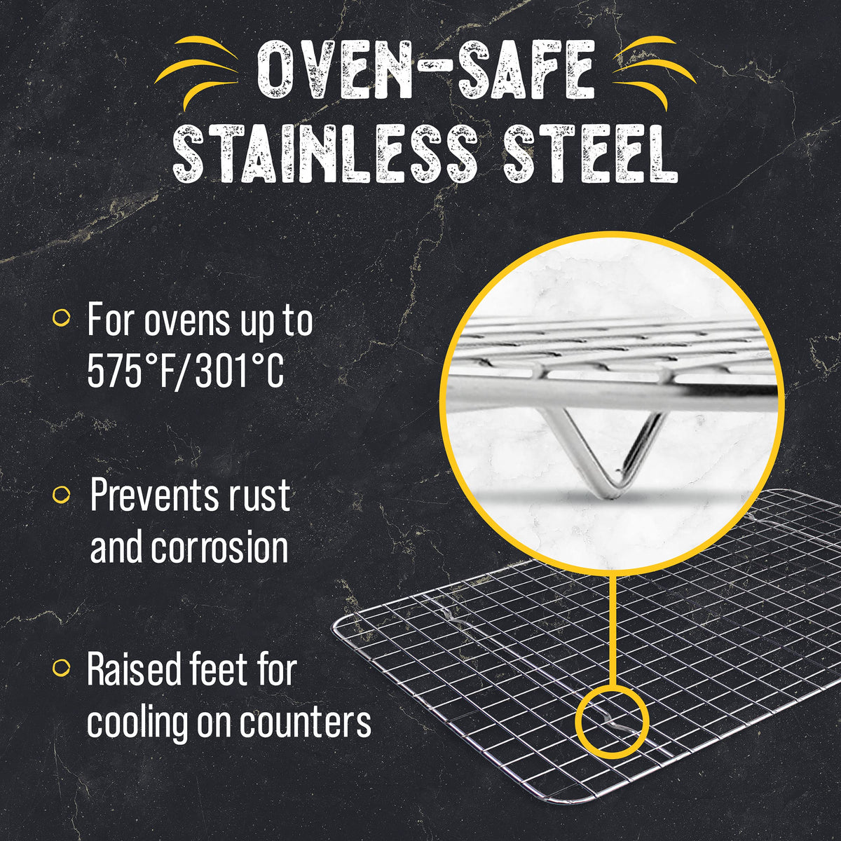Checkered Chef cooling rack 11-3-4 inch elevates food above grease.