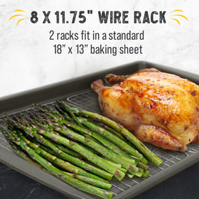 Checkered Chef cooling rack with a durable grid design ensures even airflow.
