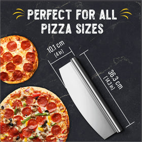 Checkered Chef pizza cutter rocker is dishwasher safe for quick, easy cleanup