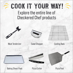 Checkered Chef 14inch rocker with ergonomic grip for comfortable extended use