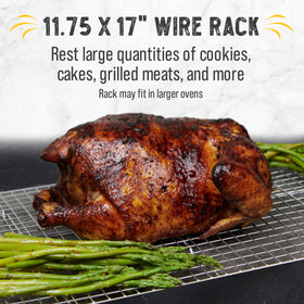 Two-pack Checkered Chef cooling racks fit standard ovens.