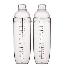 Cheeren plastic cocktail shaker set, front view, 33oz, ideal for quick drink mixing.