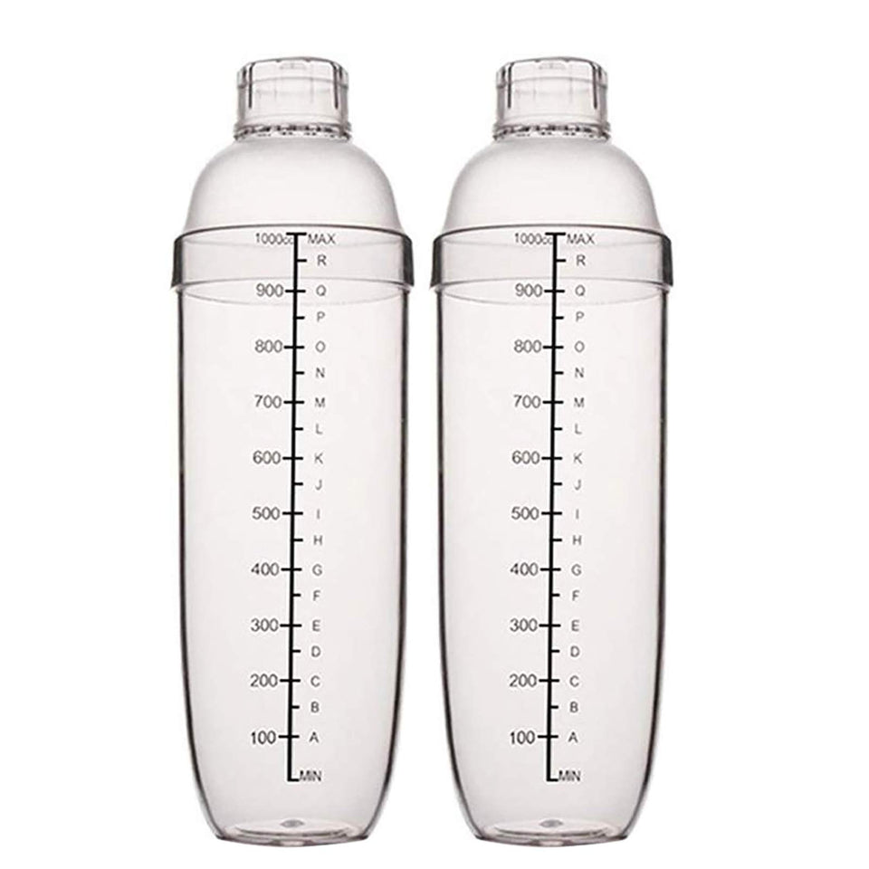 Cheeren plastic cocktail shaker set, front view, 33oz, ideal for quick drink mixing.
