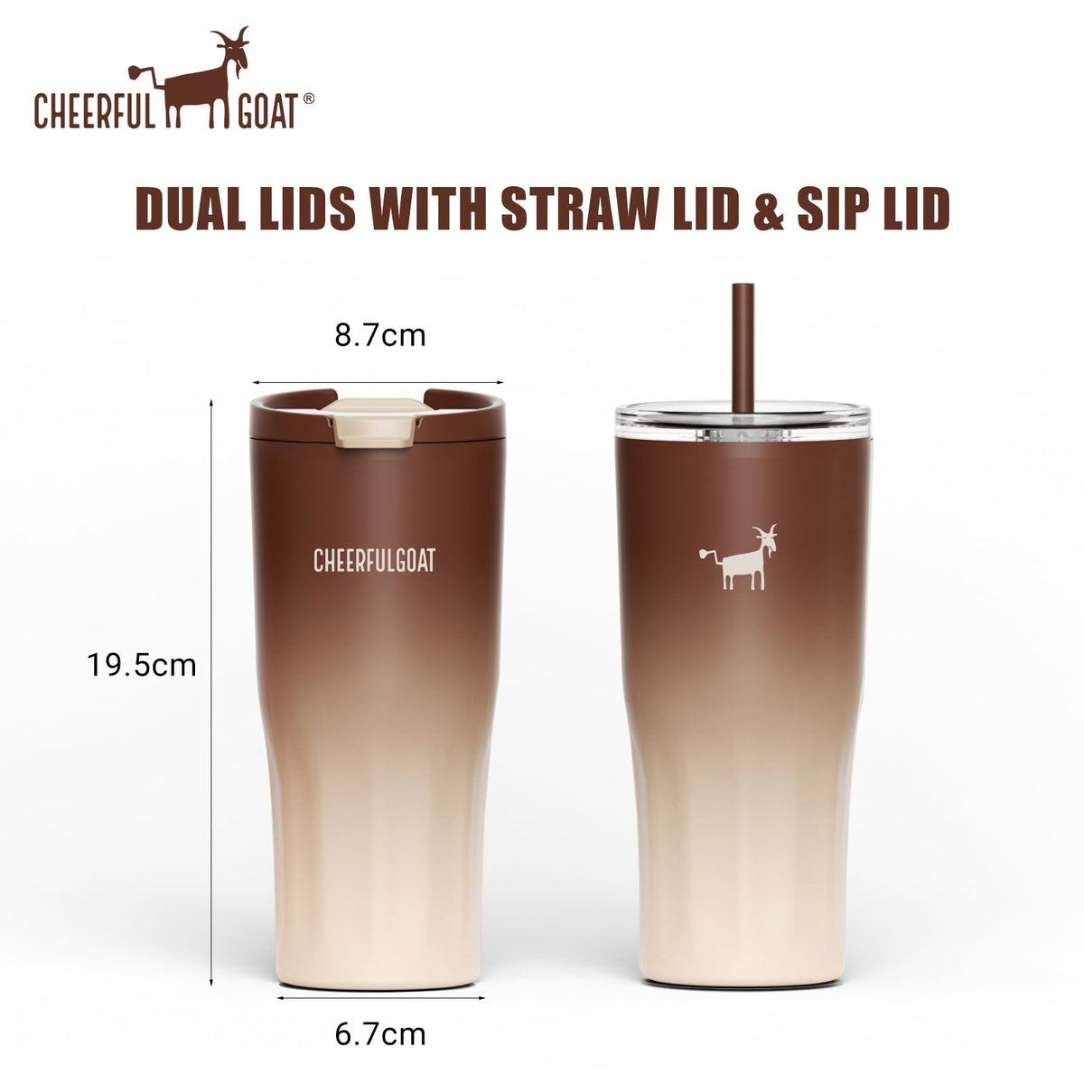 CHEERFUL GOAT 360 seal lid prevents leaks during travel and daily use.