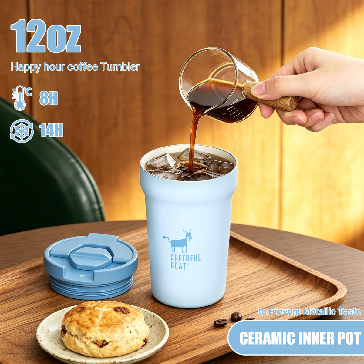 Cheerful Goat ceramic-coated inner liner is easy to clean and odor-free
