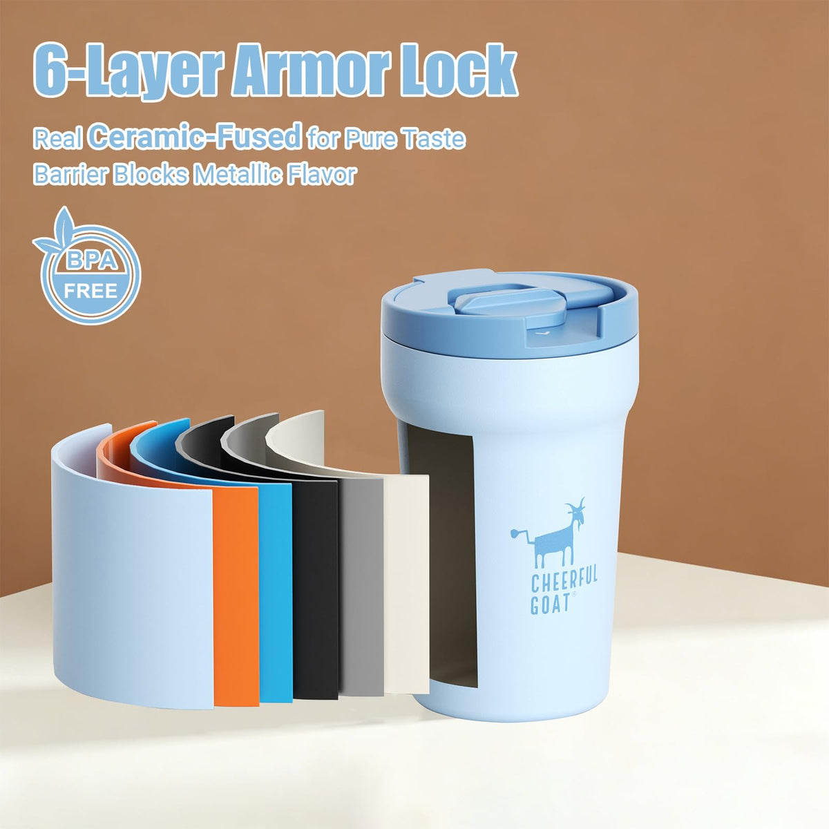 Cheerful Goat easy-clean mug designed for daily use and quick rinsing