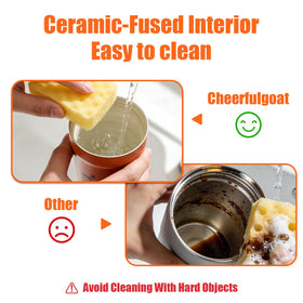 CHEERFUL GOAT hot and cold temp control supports long lasting beverage temperatures.